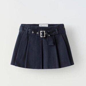 ZARA girls navy pleated mini skirt size 13-14 NWT